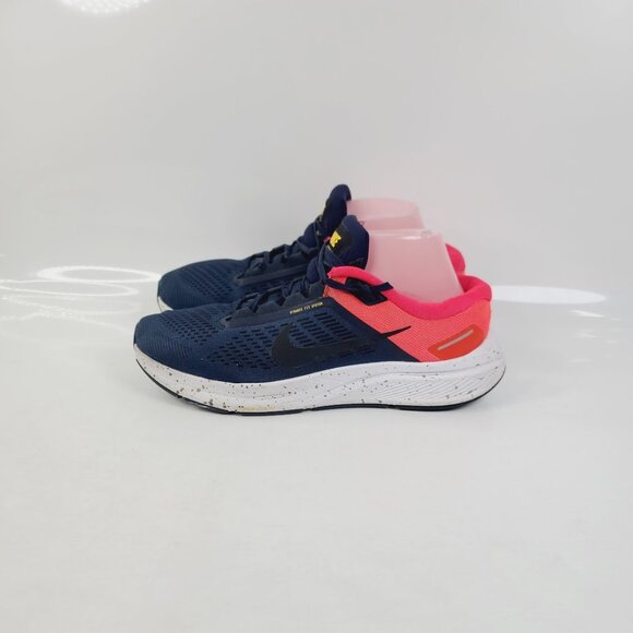Nike Men's Navy Crimson Red Air Zoom Structure 24 Athletic Running Shoes Size 10 - Picture 2 of 7